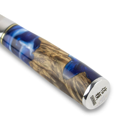 Shinrai Knives - Epoxy Sapphire 6-delige Damascus Messenset