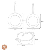 GreenPan - Barcelona Pro 4-delige Pannenset 24/28/30 cm - 2 koekenpannen + stoofpan met deksel Pannenset GreenPan 