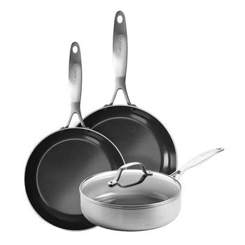 Ensemble de cuisine GreenPan - Geneva 4 pièces 24/24/28 cm - poêle à frire + casserole avec couvercle + wok