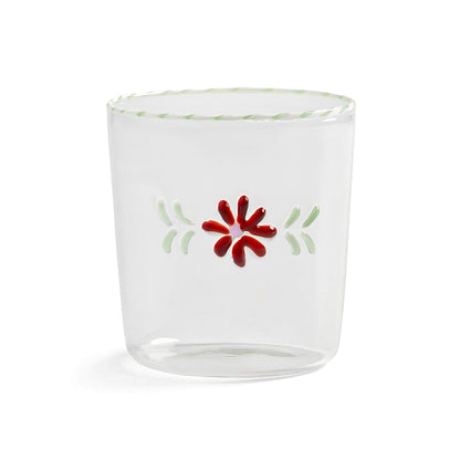 &Klevering - Glas flora rood set van 2 Drinkglazen &Klevering 