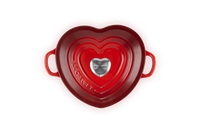 Le Creuset - Braadpan "Hart" in Geëmailleerd Gietijzer met RVS Hartjesknop Braadpan Le Creuset 