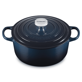 Poêle ronde Le Creuset en fonte émaillée - Nuit - 28 cm