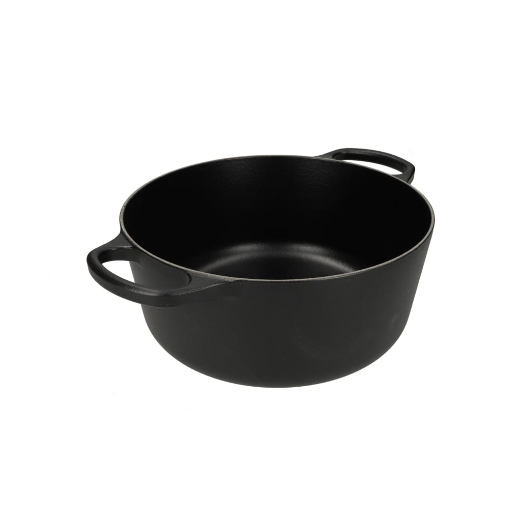 Le Creuset - Braadpan Signature rond Mat Zwart 26cm 5,3l (zwart interieur) Le Creuset 