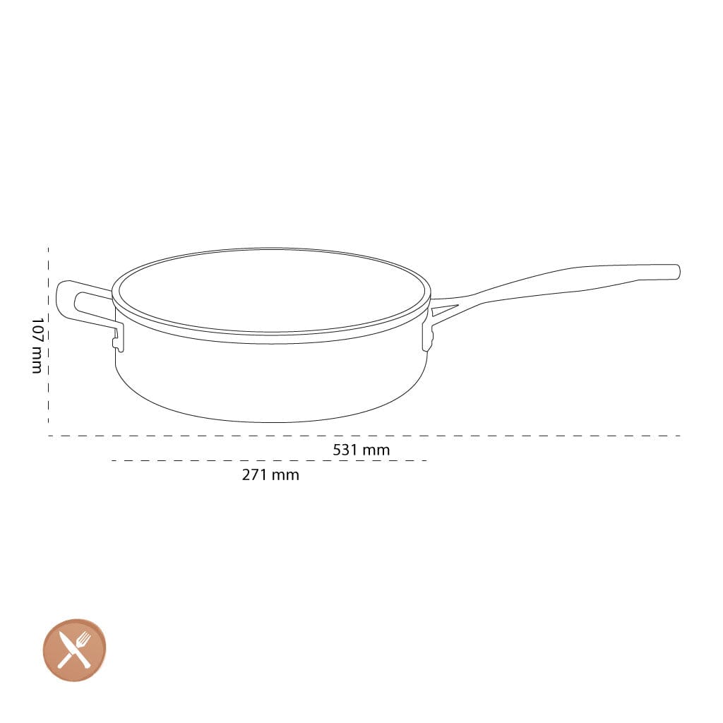 Le Creuset - Hapjespan met extra handvat 26cm 3,8l Le Creuset 