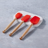 Le Creuset - Coffret de 3 spatules haut de gamme orange-rouge