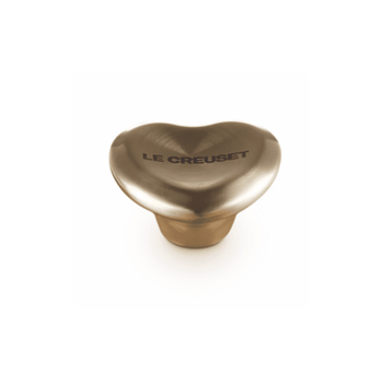 Bouton Le Creuset en acier inoxydable en forme de cœur, doré clair, 5 cm