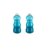 Le Creuset - Set van 2 Kleine Molens Caribbean Blue 11cm Peper- en Zoutmolen set Le Creuset 