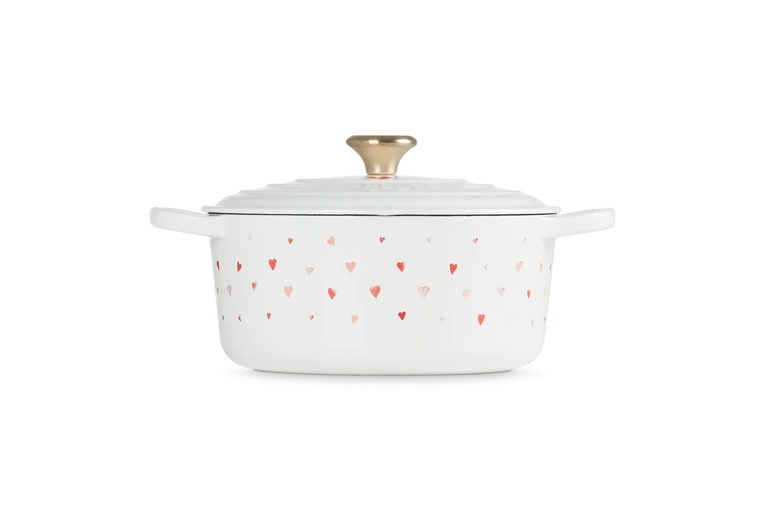 Le Creuset - Stoofpan Rond met Hartmotief in Geëmailleerd Gietijzer Braadpan Le Creuset 