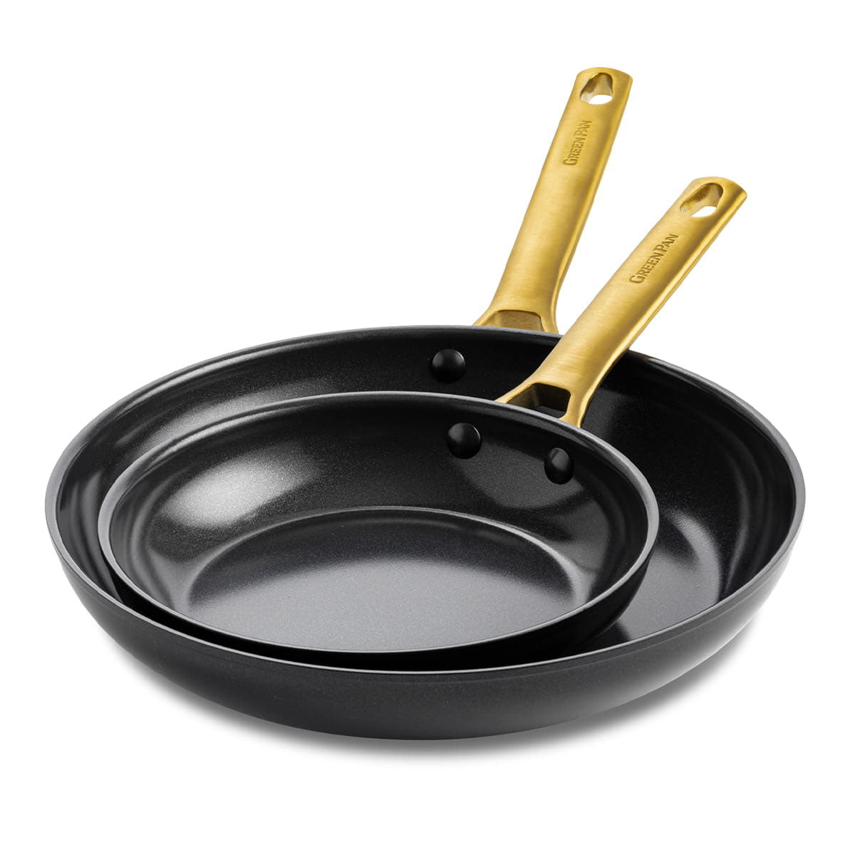 GreenPan - Padova Reserve Black Set de poêles 2 pièces avec revêtement antiadhésif en céramique 20/26 cm