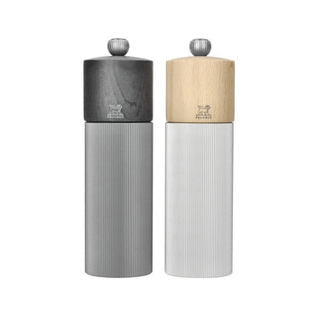 Peugeot - Ensemble moulin à poivre et à sel Line 18 cm en carbone et aluminium