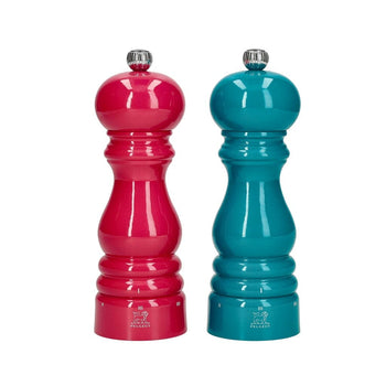 Peugeot - Coffret Moulin à Poivre et à Sel Paris 18 cm Rose Bonbon et Bleu Pacifique