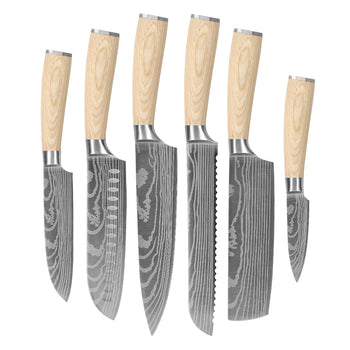 Couteaux Shinrai - Coffret de 6 couteaux Akari Damas