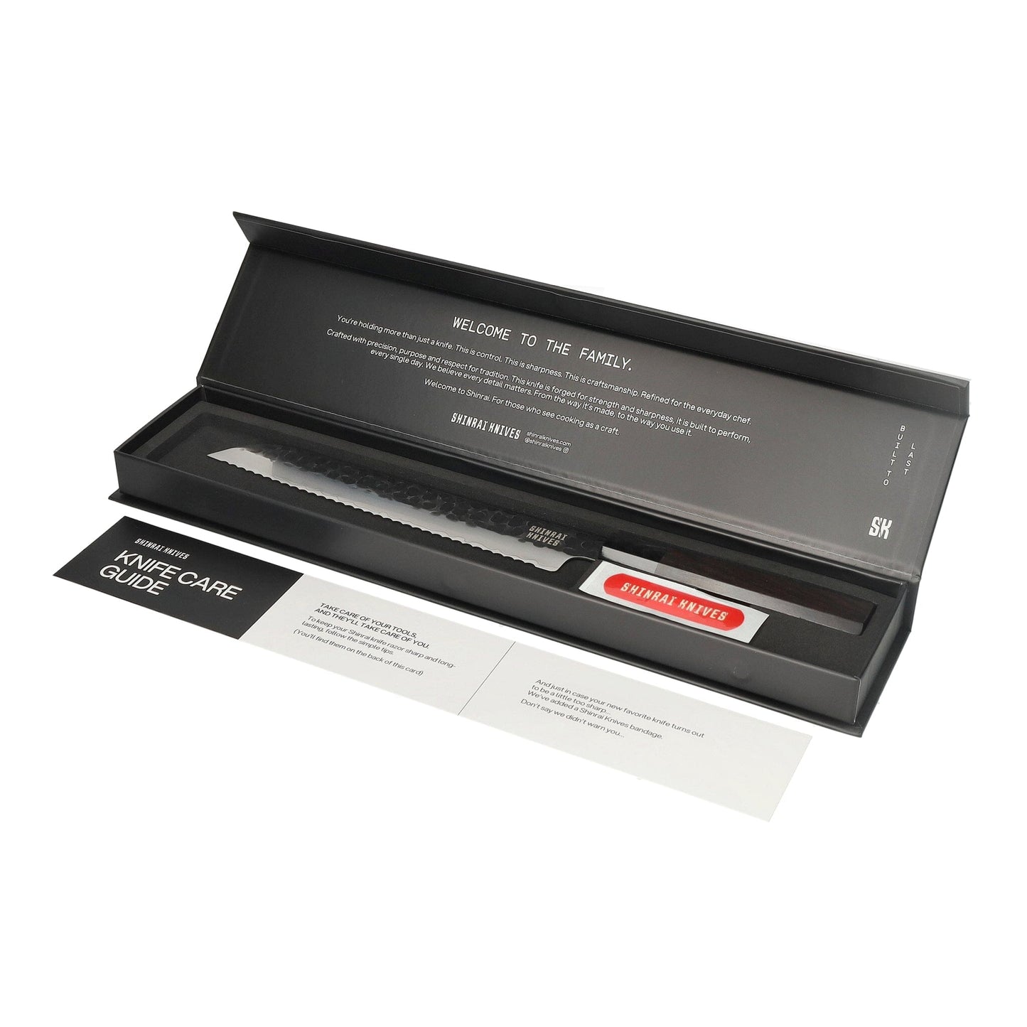 Shinrai Knives - Blackout Edition Damascus Broodmes 20 cm Shinrai Knives 