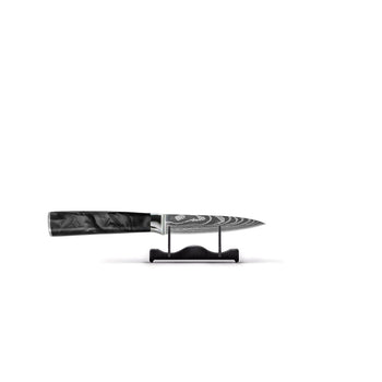 Couteaux Shinrai - Coffret de 3 couteaux en époxy onyx à motif damassé - Couteau de chef + Santoku + Couteau d'office