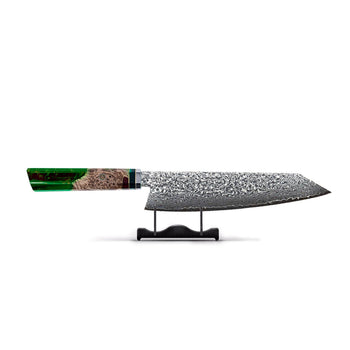 Couteaux Shinrai - Émeraude Octogone Damas Kiritsuke 23 cm - Édition Spéciale Kiritsukemes Shinrai Knives