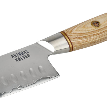 Shinrai Knives - Hikari Damascus 4-delige set - Koksmes + Santoku + Broodmes + Schilmes Messenset Shinrai Knives 