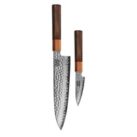 Shinrai Knives - Kigami Exclusive Damascus 2-delige set - Koksmes + Schilmes Messenset Shinrai Knives 