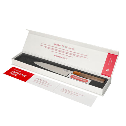 Shinrai Knives - Kigami Exclusive Damascus 2-delige set - Santoku + Schilmes Messenset Shinrai Knives 