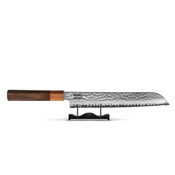 Couteaux Shinrai - Couteau à pain exclusif Kigami en acier damassé de 20 cm