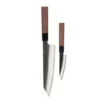 Couteaux Shinrai - Ensemble de couteaux Damas Kurayami 2 pièces - Kiritsuke + Couteau d'office Ensemble de couteaux Couteaux Shinrai