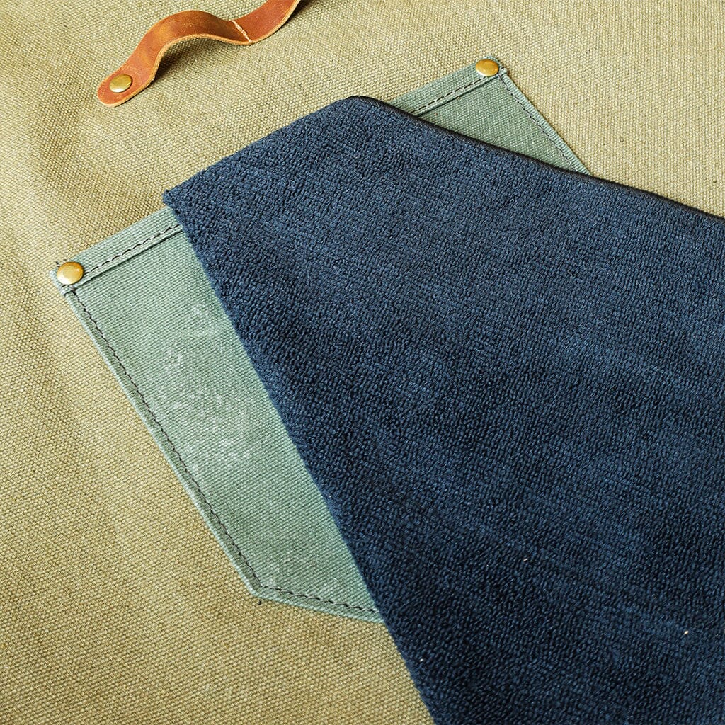 Shinrai Knives - Schort Hoogwaardig Canvas & Leer Groen Schort Shinrai Knives 