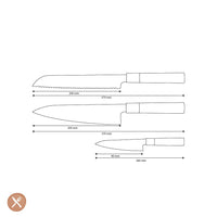 Shinrai Knives - Takumi Kaza 3-delige Damascus Messenset - Koksmes + Broodmes + Schilmes Messenset Shinrai Knives 