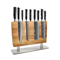 Shinrai Knives - Damascus print Onyx 9-delige Messenset + Messenblok Stans