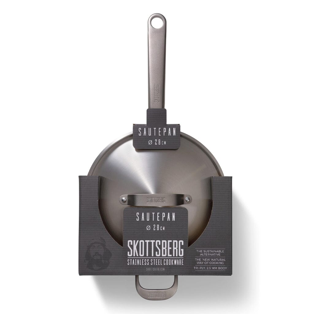 Poêle à frire Skottsberg en acier inoxydable de 28 cm avec couvercle