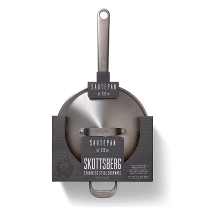 Poêle à frire Skottsberg en acier inoxydable de 28 cm avec couvercle