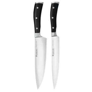 Wüsthof - Coffret de 2 couteaux Classic Ikon - Couteau de chef + Couteau à découper