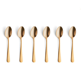 Amefa - Austin 6 Theelepels - Mat Goud Theelepels Amefa 
