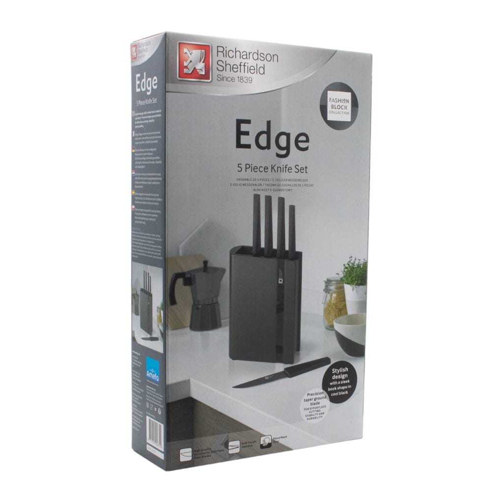 Richardson Sheffield - Edge Black 5-delige Messenset met Messenblok Messenset met blok Richardson Sheffield 